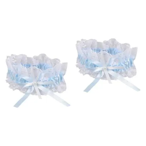 Produktbild: WRITWAA 2St Strumpfbandring Strumpfbänder aus Spitze für die Braut Hochzeitsstrumpfband Brautstrumpfband Spitzen Strumpfband Strumpfbänder aus Spitze für Frauen Spitzenstrumpfband Stoff