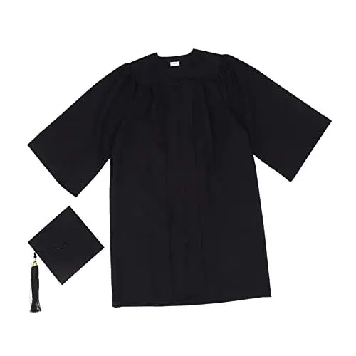 Produktbild: WRITWAA Bequemes Abschlusskleid Und Hut-Set Für Erwachsene Schwarz Us-größe 45 Foto-requisitenkleid