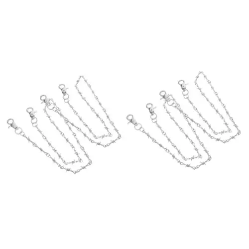 Produktbild: WRITWAA 2 Sätze Kette Für Portemonnaie-männer Kette Für Geldbörse Biker-kette Metallkette Hosenkette Kette Für Motorradhosen Brieftaschenketten Für Herren-biker Silver 2 Stück * 2