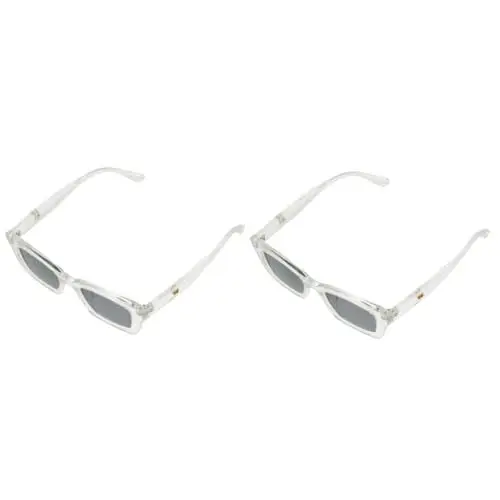 Produktbild: WRITWAA 2 Stk kleine quadratische Sonnenbrille quadratische Gläser Damensonnenbrille in Übergröße beliebt sonnenbrillen schnapsgläser klassische sonnenbrille Stilvolle Sonnenbrille Grey