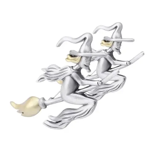 Produktbild: WRITWAA 2 Stück Halloween Witchy Pin Wing Brosche Pins Kreative Anstecknadeln Niedliche Emaille Brosche Halloween Emaille Brosche Neuheit Cartoon Pins Halloween Party Brosche