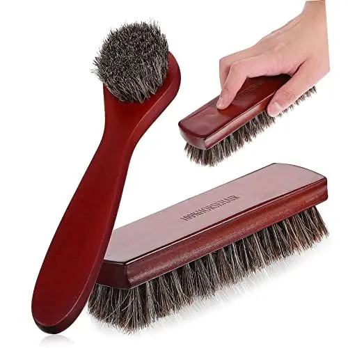 Produktbild: WRITWAA Schuhputzbürsten-Set 2-teilig Rosshaar-schuhbürsten Zum Reinigen und Polieren
