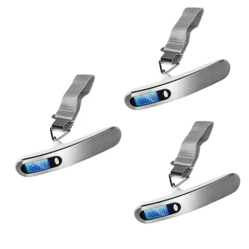 Produktbild: WRITWAA 3St digitale Kofferwaage digitalwaage gepäckwaage LCD display luggage scale Strap luggage scale Overload indication luggage scale lb luggage scale Kofferwaage aus Edelstahl
