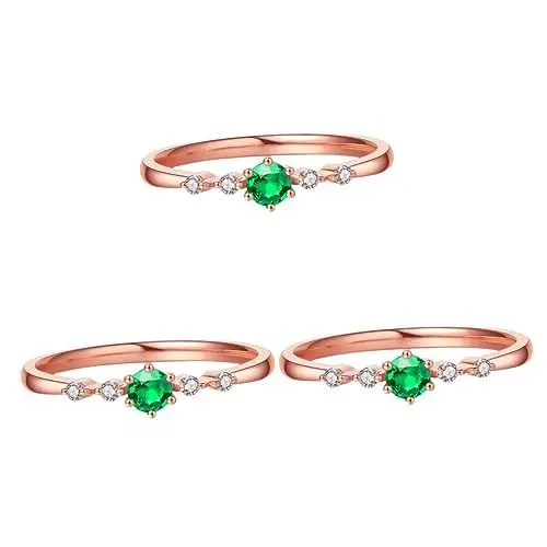 Produktbild: WRITWAA 3st Metall Ring Damenringe Gold Diamantringe Aquamarin-ring Edelsteinring Strassringe Sterlingsilberringe Mit Steinen Brautring Smaragdringe Klingelt Opalringe Golden