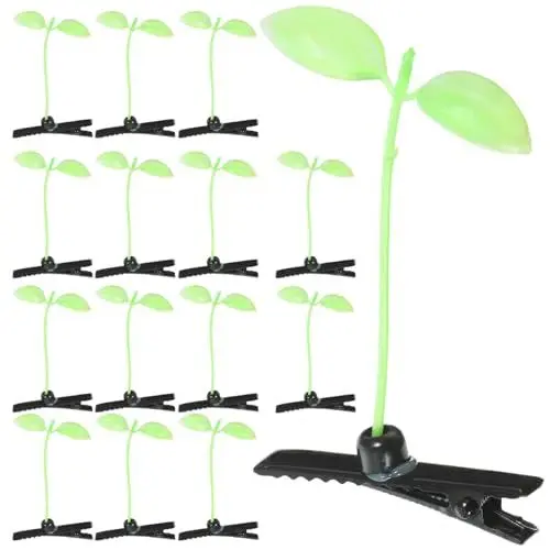Produktbild: WRITWAA 40 StüCk Lustige Pflanzen Haarspangen - Diy Haarschmuck FüR Kinder, Schule, Zuhause, Party - GrüNer Sojasprossen Haarclip