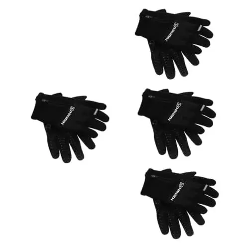 Produktbild: WRITWAA 4 Paare Handschuhe befreien Winterhandschuhe Fahrradhandschuhe für Herren Radfahren warme Fahrradhandschuhe Radfahren Handschuhe Fahrradhandschuhe für den Winter Samt Black