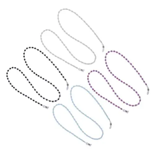 Produktbild: WRITWAA 4-teilige Brillenkette Mit Perlen Brillen-sicherheitsband Brillenhalterkordel Brillenhalter Modischer Brillenschnurhalter Für Den Sport