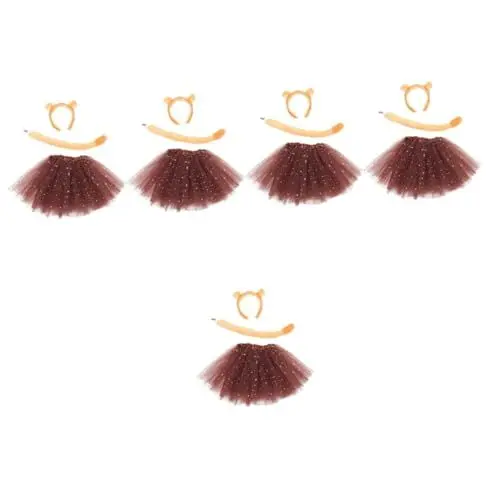 Produktbild: WRITWAA 5 Sätze Cosplay Löwenkostüm tierkostüme animal costume carnival costume Löwengarde Affenohren und tiere Cosplay Löwenohren Stirnband Requisiten für Mädchenkostüme Plastik