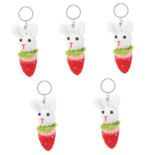 Produktbild: WRITWAA 5st Schlüsselanhänger Aus Wolle Hasen-schlüsselanhänger Hase Schlüsselanhänger Dekorativer Schlüsselanhänger Einzigartiger Schlüsselanhänger Hasentaschen-dekor Taschenanhänger Garn