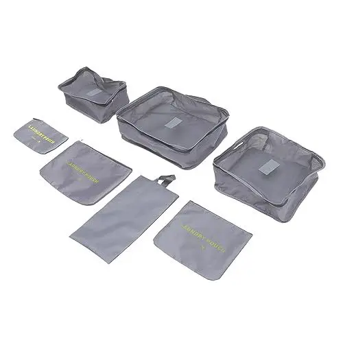 Produktbild: WRITWAA 7-teilige Koffer-Organizer-Taschen Packwürfel Für Die Reise Reduzieren Falten Zur Aufbewahrung Von Kleidung Schuhen Toilettenartikeln Und Mehr