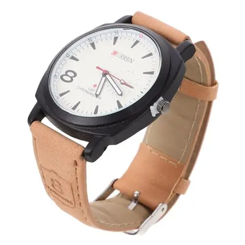 Produktbild: WRITWAA Anschauen Herren+ Uhrenarmbänder Für Herrenuhren Attraktive Uhr Watchonroku Auf Schüler Achten Armbanduhr Für Jungen Uhr Für Männer Brown Schnallenmaterial: Edelstahl