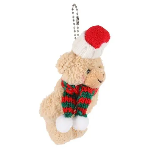 Produktbild: WRITWAA Autotaschenanhänger Stofftier-Schlüsselanhänger Flauschiger Schlüsselanhänger Paargeschenke süße schlüsselanhänger weihnachtsbaumdeko Cartoon-Bär-Anhänger Plüschbär-Anhänger Brown