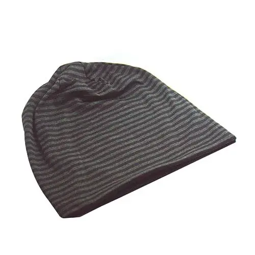 Produktbild: WRITWAA Beanie-mütze Aus Baumwolle Für Damen Unisex Dehnbar Kopfbedeckung Schwarze Streifen Für Den Alltag Und Zum Schlafen Zufällige Farbe