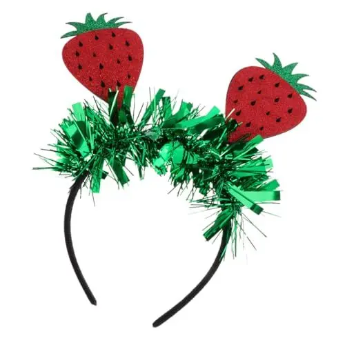 Produktbild: WRITWAA Erdbeer Stirnband cute hair accessories fasching haarreif funkelndes Stirnband Erdbeer-Haarbänder Obst-Stirnband frauen haarbänder Mädchen Erdbeere Hawaii Haarschmuck Damen Plastik