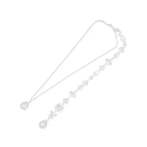Produktbild: WRITWAA Rückenkette Lange Damenkette Hochzeitskristallanhänger Silber Brautkette Halskette Mit Mädchenanhänger Für Party Und Alltag