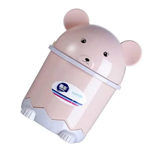 Produktbild: WRITWAA Mülleimer Schreibtische Für Kinder Mini Müll Auto Müll Auto Schreibtisch Kinder Küchenmüll Miniatur Müll Auto-mülltonnen Mini-mülltonne Muschelschale Pp Sanitäreimer Karikatur Rosa