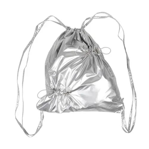 Produktbild: WRITWAA Eleganter Glänzender Nylon-rucksack Faltbar Große Kapazität Kordelzugtasche Sport-kordelzugtasche Für Männer Und Frauen Turnbeutel