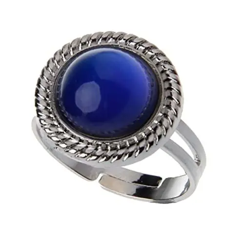 Produktbild: WRITWAA Ring Edelsteinring Farbwechsel Offener Ring Temperatur Fingerring Einstellbarer Stimmungsring Einstellbarer Temperaturring Ornamente Farbwechsel Stimmungsring Legierung