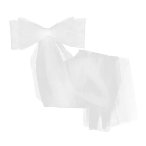 Produktbild: WRITWAA Brautschleier Mit Schleife Weißer Hochzeits Schleier Langer Brautschleier Mit Clip Doppellagig Luxuriös Für Stilvolle Hochzeiten Und Brautpartys