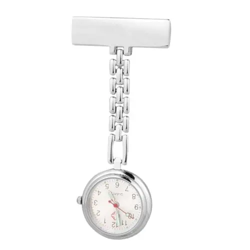 Produktbild: WRITWAA Taschenuhr Schwesternuhren für Damen hängende Uhr Krankenschwester Uhrenanhänger Digitaluhren für Damen Stift Mann Herrenuhren Uhrengehäuse für Herren Uhr aus Zinklegierung Silver