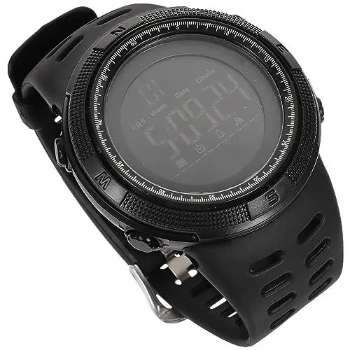 Produktbild: WRITWAA Schrittzähler-uhr für Herren Outdoor-uhr Timing Große Digitalanzeige Wr50m Schwimmen Sicher Schwarz für Sport
