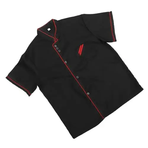 Produktbild: WRITWAA Unisex Kurzarm Kochjacke Für Gastronomie Atmungsaktive Für Bäckerei Und Restaurant Größe L Zufällige Knopfwahl