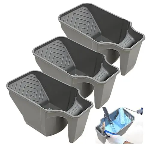 Produktbild: WRQIOO 3Stück Farbwanne, Farbwannen mit Haltegriff, Extra Hohen Seitenwänden und Abrollfläche, Paint Tray, Lackierwanne für Renovierungs Malerei