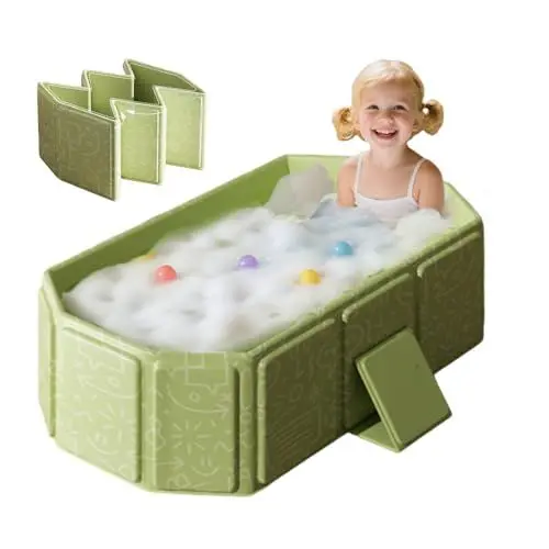 Produktbild: WRQIOO Kinderbadewanne, Große Faltbare Baby Badewanne, Badewanne für Kinder, Kleinkindbadewanne, Tragbares Duschbecken für Hause oder Unterwegs