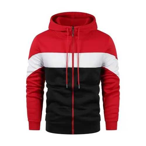 Produktbild: WSKMHK Hoodies Herren Langarm Sweatjacke 2024 Casual Jacke Zipper Hoodies Männer Leicht Kapuzenjacke Outdoor Sportjacke Kapuzenpullover Warm Freizeitjacke Übergangsjacke Mit Reißverschluss