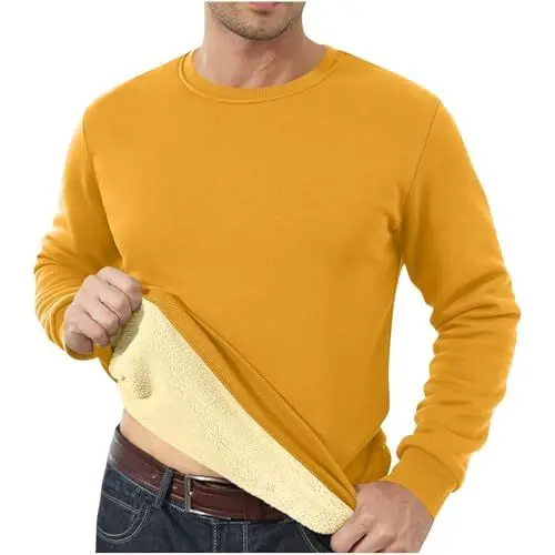 Produktbild: WSKMHK Sweater Herren Kapuzenpullover für Herren Hoody Herren Jacke Herren Pullover Pullover Herren Slim Fit Sweatjacke Herren mit Kapuze Sweatshirt Herren Ohne Kapuze Herren Sweatjacke Gelb 3XL