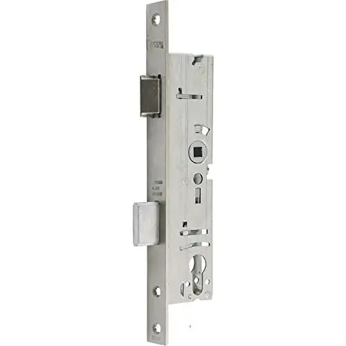 Produktbild: WSS Rohrrahmenschloss (Einsteckschloss) für die Haustüre PZW Flachstulp, mit Falle und Riegel, Dornmaß 30mm, Entfernung 92mm, Nuss 8mm, Edelstahl