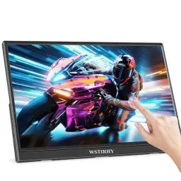 Produktbild: Wstirhy Portable Touchscreen Monitor 15,6 Zoll FHD 1080P IPS Berührungs Bildschirm Tragbarer Monitor mit USB C HDMI, 99% sRGB/HDMI/Typ C 3.1, integrierter Lautsprecher