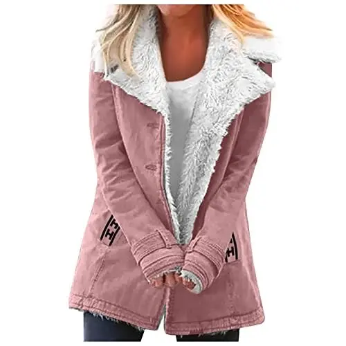 Produktbild: WSYZXXN Damen Wintermantel Lang Warm Damen Mantel Grün Boucle Mantel Damen Damen Mantel Grau Wolle Boucle Jacke Damen Damen Mantel Elegant Kurz Jacke Wolle Damen Lange Mantel Damen Herbst Jacken