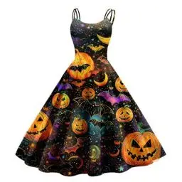 Produktbild: WSYZXXN Kleider Damen Halloween Outfit Damen Halloween Kostüm Damen Sexy Halloween Outfit Halloween Kostüm Damen Skelett Halloween-Kostüme Halloween Kostüm Hexe Damen Schwarzes Kleid