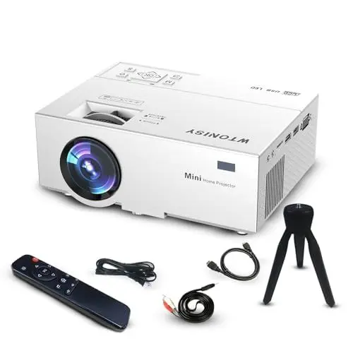 Produktbild: WTONISY Mini Projektor,Stabiler Als WLAN Beamer,1080P led Beamer heimkino,HDMI USB TF Kleiner Beamer