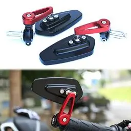 Produktbild: WTZMOTO 2 Stück Motorradspiegel Lenkerendenspiegel für Motorräder, Dual-Sportspiegel, Aftermarket-Teile, kompatibel mit Honda Grom Spiegeln, Yamaha, Kawasaki, Street Sport, Fahrrad, Cruiser, Roller