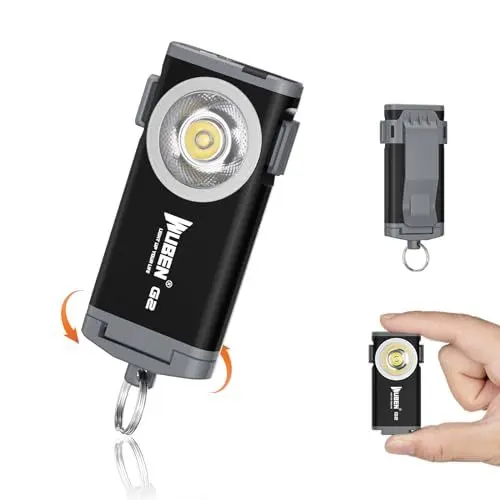 Produktbild: WUBEN G2 LED Mini Taschenlampe 500 Lumen Schlüsselbundlicht Wiederaufladbar Tragbar Magnetisches Schlankes COB Lampe Mit Rückenclip 5 Modi Licht EDC Taschenlampe Für Reisen Camping Suche (Schwarz)