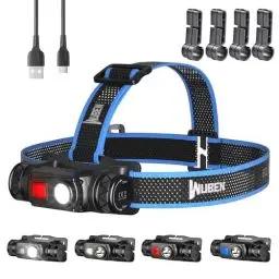 Produktbild: WUBEN H1 Stirnlampe 1200 Lumen USB Stirnlampe Wiederaufladbare LED 10 Modi, Superheller Stirnlampen Wasserdichter IP68, Mini LED Stirnlampen Joggen, Geeignet für Camping, Outdoor Notüberleben
