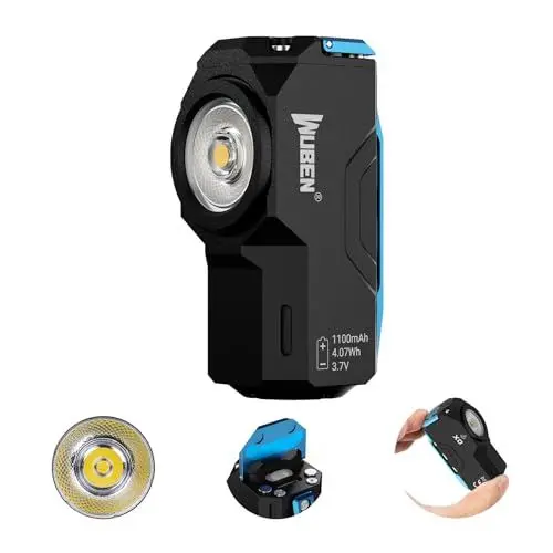 Produktbild: WUBEN X0 Mini Aufladbar Taschenlampen, 1100 Lumen kleine EDC Flutlicht Taschenlampe, 7 Modi Magnetische Taschen Taschenlampe Für Camping, Reparatur,Wandern, Notfall(Aluminum-Schwarz)
