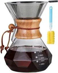 Produktbild: Wuciray Pour Over Kaffeebereiter Glas Kaffeekanne mit Filter Kaffee Zubereiter für Filterkaffee kaffeezubereiter (800ML)