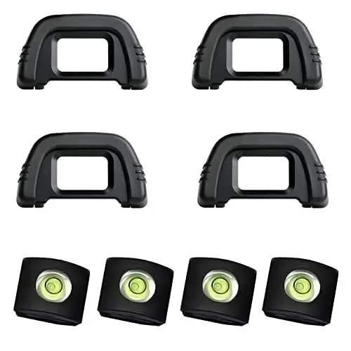 Produktbild: WUDQIJI Kamera Augenmuschel 8 STK Kamera Wasserwaage Blitzschuhabdeckung Kamera Okular Sucher Kamera Blitzschuh Hot Shoe Level Geeignet für Nikon D7000 D300 D200 D100 D90 D80 D40 D50 D70S D600 D610