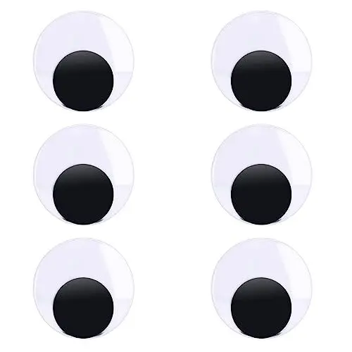 Produktbild: WUDQIJI Selbstklebend Wackelaugen Groß 6 Stück 80 mm Wackelaugen Runde Wiggle Googly Augen riesige Googly-Augen Große Kulleraugen Selbstklebend große Wackelaugen für DIY Scrapbooking Handwerk