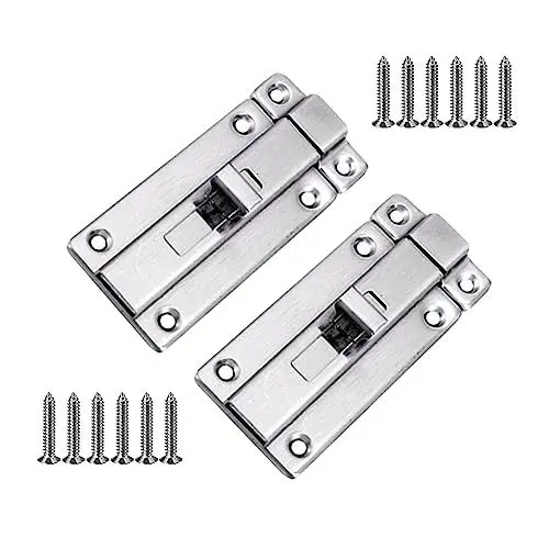 Produktbild: WUDQIJI Türriegel Riegelschloss Schiebeschloss 2 Stück 4 inch Schlossriegel Sicherheitstürriegel Riegel Tür Bolzenriegel mit Schrauben für Badezimmer Toilette Schuppen Schlafzimmer (4 inch)