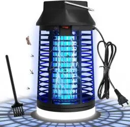 Produktbild: WUEAOA Insektenvernichter elektrisch Mit LED Lampe, Mückenlampe 4200V mit 15W UV Lampe, wirksame mückenabwehr mückenschutz, Wasserdicht IPX4, fliegenfalle elektrisch für Mücken, Motte, fliegen