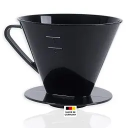 Produktbild: Wüllner Kaiser Kaffeefilter, Kaffeefilterhalter, geeignet für Papierfilter Größe 4, Kaffee brühen per Hand, Kunststoff, Schwarz