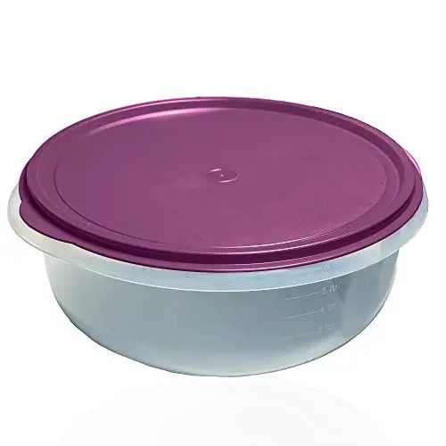 Produktbild: Wüllner & Kaiser Hefeteigschüssel mit Deckel, 6 l Teigschüssel inkl. Plopp-Deckel, große Schüssel für Hefeteig, aubergine