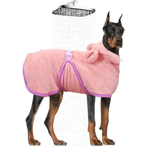 Produktbild: WUFANC Hundebademantel Super Saugfähig, Schnell Trocknend, Verstellbare Schrumpfbänder Gewährleistet einen Bequemen Sitz des Bademantel Hund, für Große, Mittlere und Kleine Hunde (XXL)