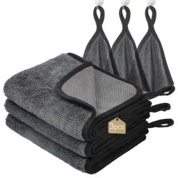 Produktbild: WUFANC Trockentuch Dusche 3er-Pack - Mikrofasertücher Auto Trockentuch, Fussel und Streifenfrei, Extrem Saugfähig - Microfasertücher Handtücher 40x60cm für Verschiedene Anlässe (Grau - 3 Stück)
