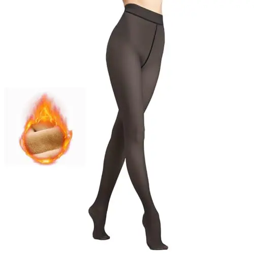 Produktbild: Wuiil Thermo Strumpfhose Damen,Strumpfhosen Damen Winter,Thermo Gefälschte Durchscheinend Plüschstrümpfe,Pantyhose Schwarz Durchsichtig（220g fur 5~15°C）,Verdickte Fleece für 40~70kg