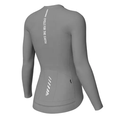 Produktbild: Wulibike Radtrikot Damen Langarm,Fahrradtrikot Atmungsaktiv Rennrad Trikot Hochelastisch Fahrrad Kleidung 4 Taschen 1-Grau M